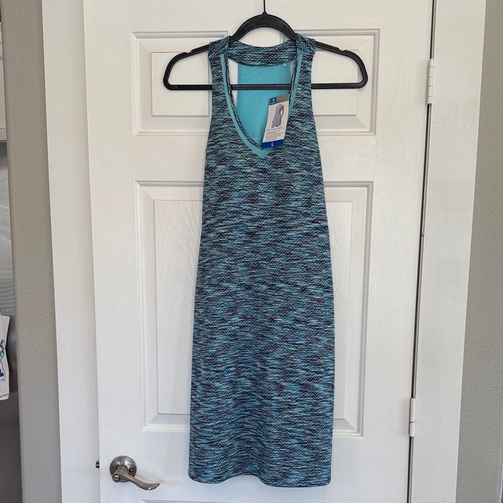 Mondetta Blue and Black Patterned Travel Dress